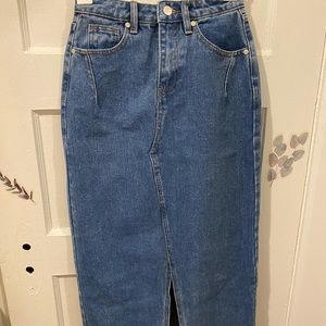 Denim midi skirt